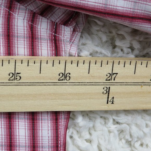 Perry Ellis* Men's Short Sleeve Button Down Curved Hem Sueded Plaid Shirt~ Large - Picture 8 of 12